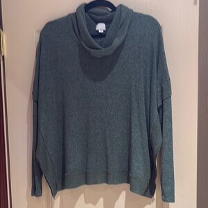 Anthropologie Green Cowl Neck Sweater